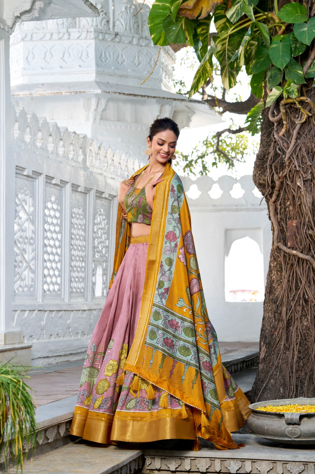 Presenting a perfectly blendedTussar silk lehenga for festive season to charm your look!β¨ - Navratri And other Festival